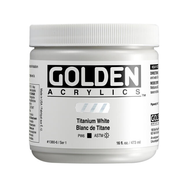 Golden Heavy Body Akrilik Boya 473 ml Seri 1 Titanium White 1380 - 1