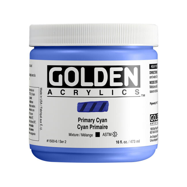 Golden Heavy Body Akrilik Boya 473 ml Seri 2 Primary Cyan 1500 - 1
