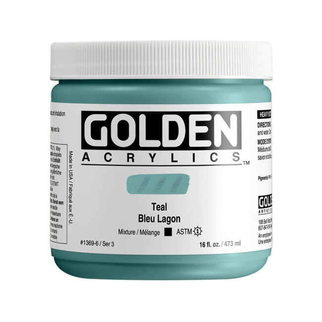 Golden Heavy Body Akrilik Boya 473 ml Seri 3 Teal 1369 - 1