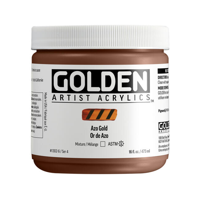 Golden Heavy Body Akrilik Boya 473 ml Seri 4 Azo Gold 1302 - 1