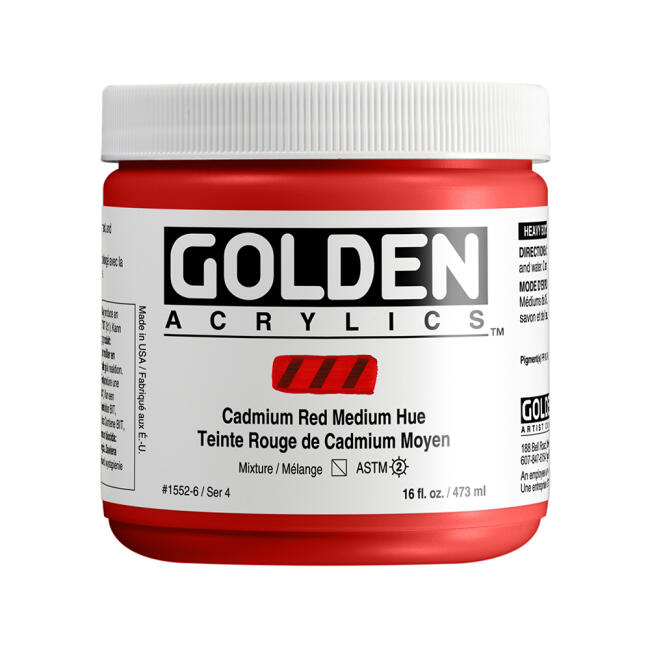 Golden Heavy Body Akrilik Boya 473 ml Seri 4 Cadmium Red Medium Hue 1552 - 1