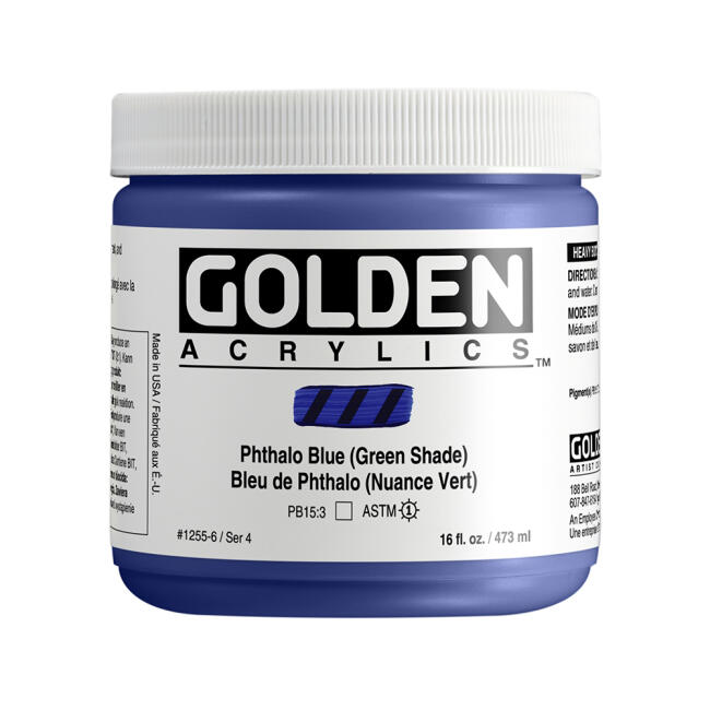 Golden Heavy Body Akrilik Boya 473 ml Seri 4 Phthalo Blue (Green Shade) 1255 - 1