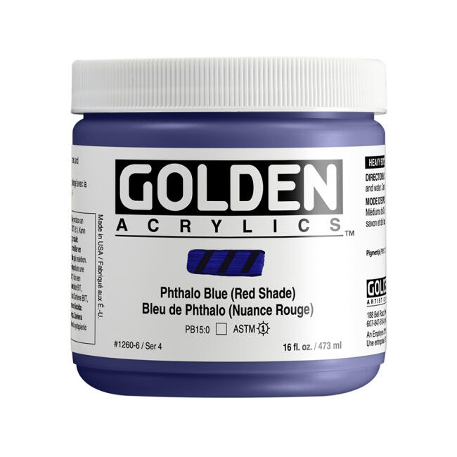 Golden Heavy Body Akrilik Boya 473 ml Seri 4 Phthalo Blue (Red Shade) 1260 - 1