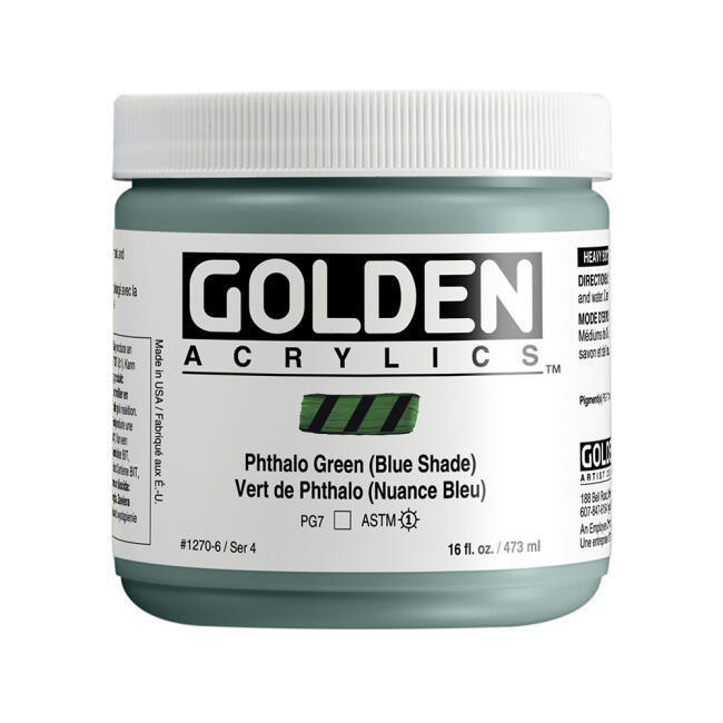 Golden Heavy Body Akrilik Boya 473 ml Seri 4 Phthalo Green (Blue Shade) 1270 - 1