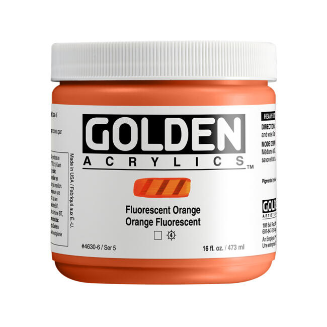 Golden Heavy Body Akrilik Boya 473 ml Seri 5 Fluorescent Orange 4630 - 1