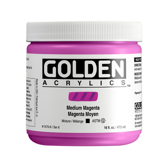 Golden Heavy Body Akrilik Boya 473 ml Seri 6 Medium Magenta 1570 - 1