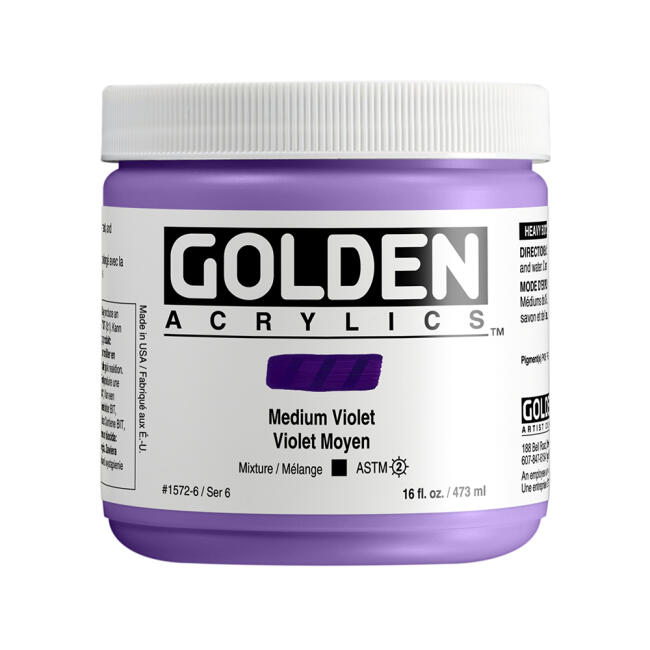 Golden Heavy Body Akrilik Boya 473 ml Seri 6 Medium Violet 1572 - 1