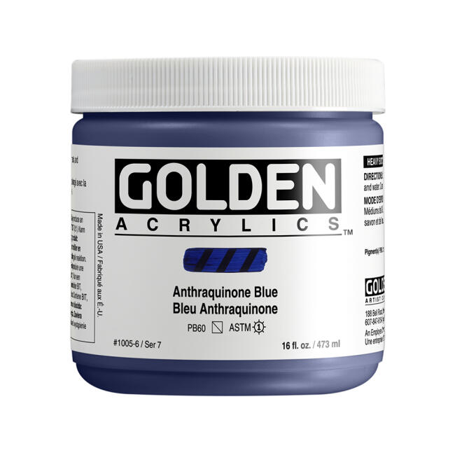 Golden Heavy Body Akrilik Boya 473 ml Seri 7 Anthraquinone Blue 1005 - 1