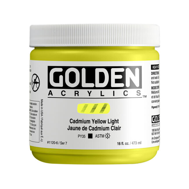 Golden Heavy Body Akrilik Boya 473 ml Seri 7 Cadmium Yellow Light 1120 - 1