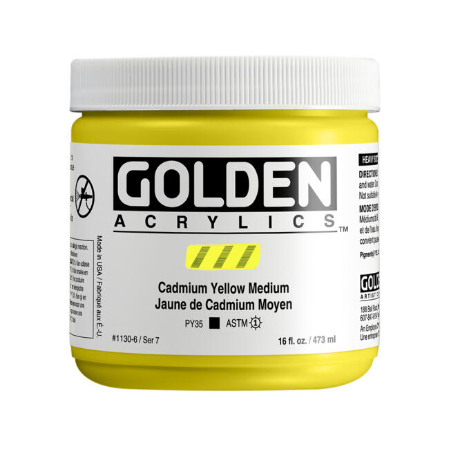 Golden Heavy Body Akrilik Boya 473 ml Seri 7 Cadmium Yellow Medium 1130 - 1