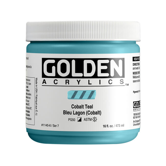 Golden Heavy Body Akrilik Boya 473 ml Seri 7 Cobalt Teal 1145 - 1