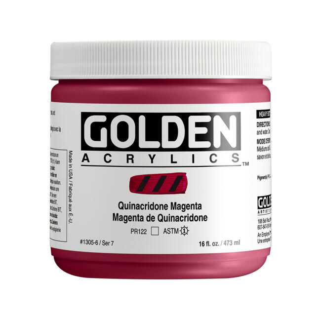 Golden Heavy Body Akrilik Boya 473 ml Seri 7 Quinacridone Magenta 1305 - 1