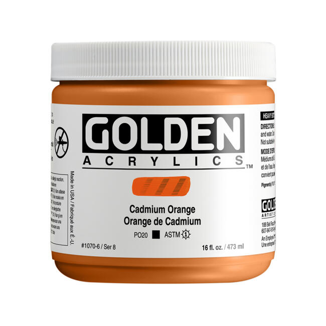 Golden Heavy Body Akrilik Boya 473 ml Seri 8 Cadmium Orange 1070 - 1