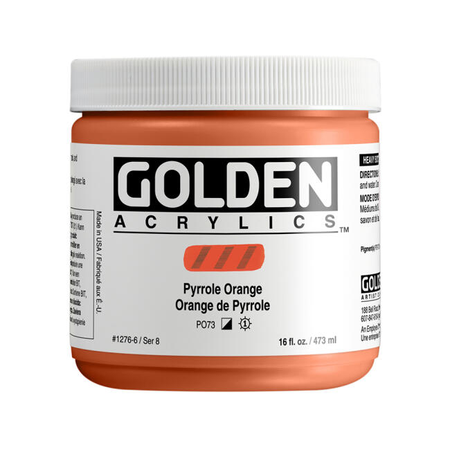 Golden Heavy Body Akrilik Boya 473 ml Seri 8 Pyrrole Orange 1276 - 1