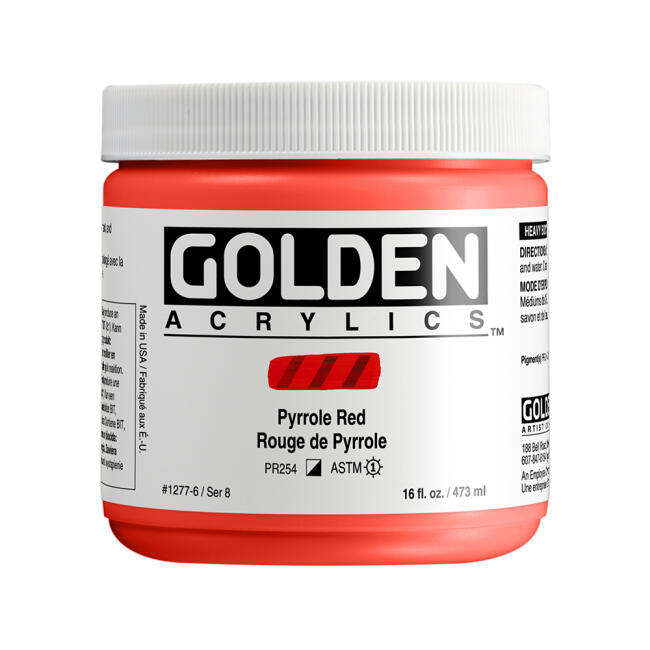 Golden Heavy Body Akrilik Boya 473 ml Seri 8 Pyrrole Red 1277 - 1