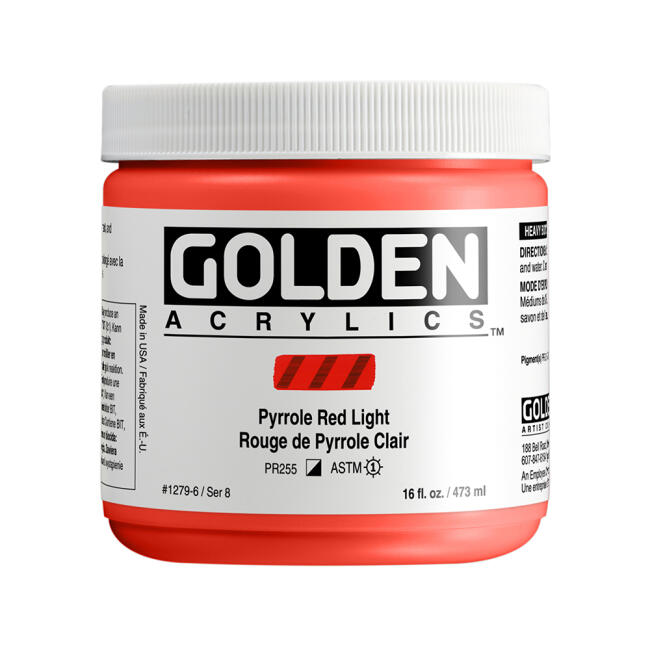 Golden Heavy Body Akrilik Boya 473 ml Seri 8 Pyrrole Red Light 1279 - 1