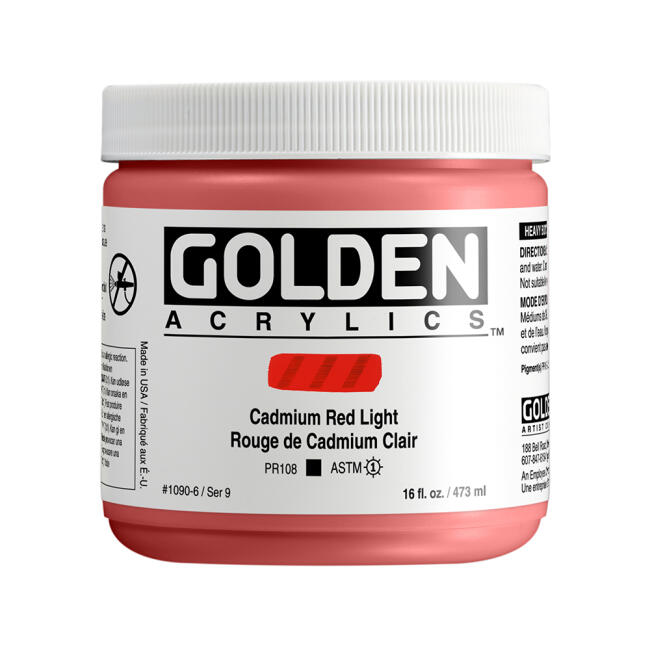 Golden Heavy Body Akrilik Boya 473 ml Seri 9 Cadmium Red Light 1090 - 1