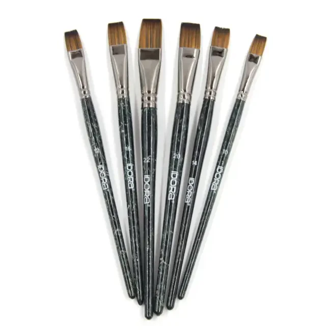 Gvn Art 1126 Sentetik Düz Uç Fırça Seti 6'lı - 1