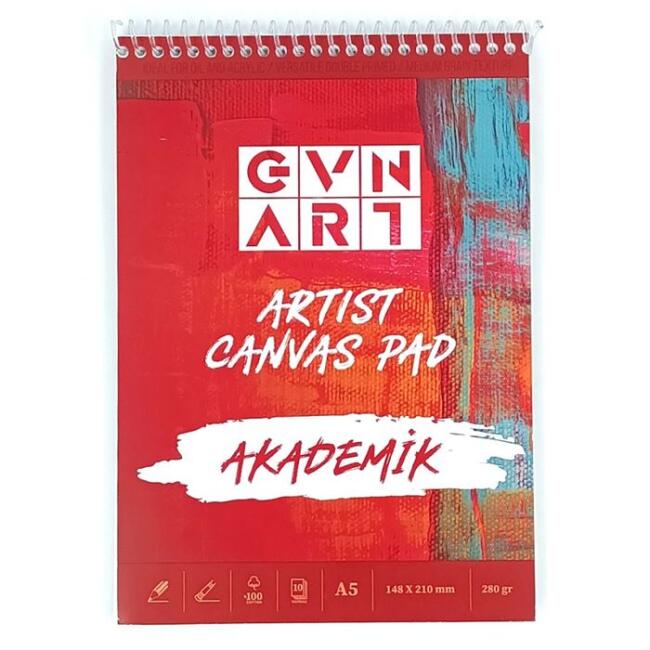 Gvn Art Akademik Canvas Pad Tuval Defter 280 g A5 10 Yaprak - 1