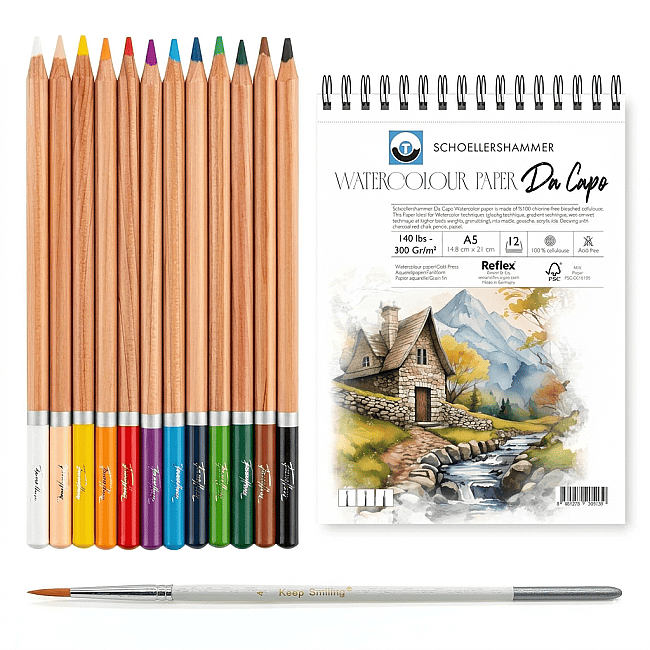 Gvn Art Aquarell Sulu boya kalemi Pro Set 12 li ST15 - 1