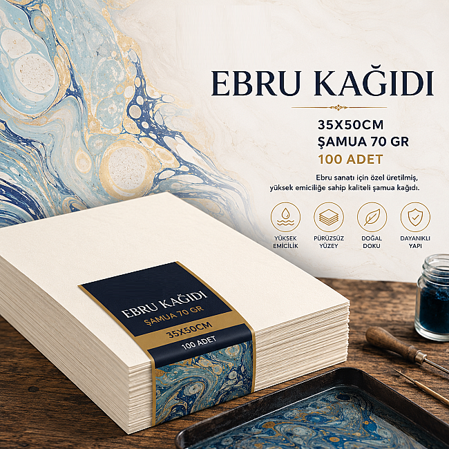 Ebru Kağıdı 35x50 cm Şamua 70Gr 100Ad - 1
