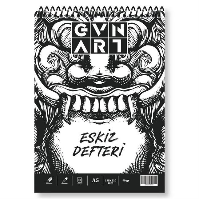 Gvn Art Eskiz Defteri Üstten Spiralli Ivory A5 90 g 40 Yaprak - 1