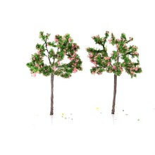 Gvn Art Maket Ağaç 2’li 9 cm Yeşil Pembe Yapraklı N:Yr-9048 - 1