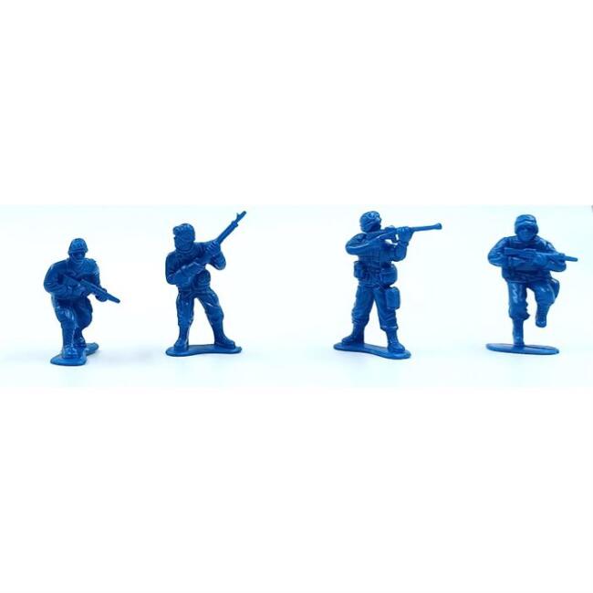 Gvn Art Maket Plastik Maket Asker Figür 4 Adet 55 mm Mavi - 1