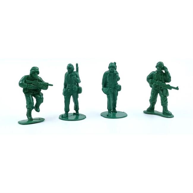 Gvn Art Maket Plastik Maket Asker Figür 4 Adet 55 mm Yeşil - 1