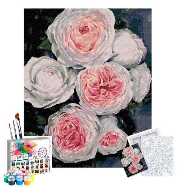 Gvn Art Sayılarla Boyama Tuval 40x50 cm Beyaz Güller - 1