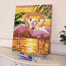 Gvn Art Sayılarla Boyama Tuval 40x50 cm Flamingo Ailesi - Gvn Art (1)