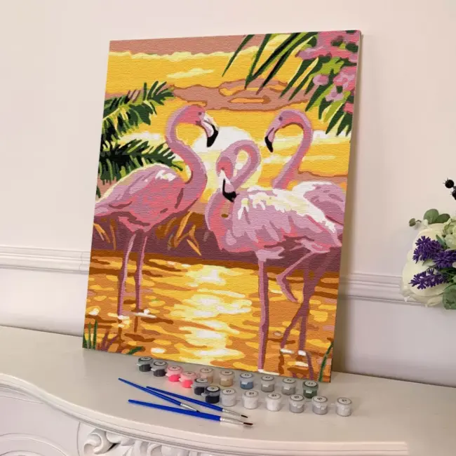 Gvn Art Sayılarla Boyama Tuval 40x50 cm Flamingo Ailesi - 2
