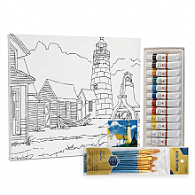 Gvn Art Yağlı Boya Desenli Pres Tuval 30x40 cm Lighthouse Seti ST32 - Gvn Art