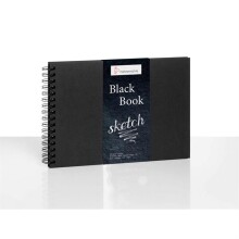 Hahnemühle Black Book Eskiz Defteri Spiralli Siyah 250 g A5 30 Yaprak - HAHNEMÜHLE
