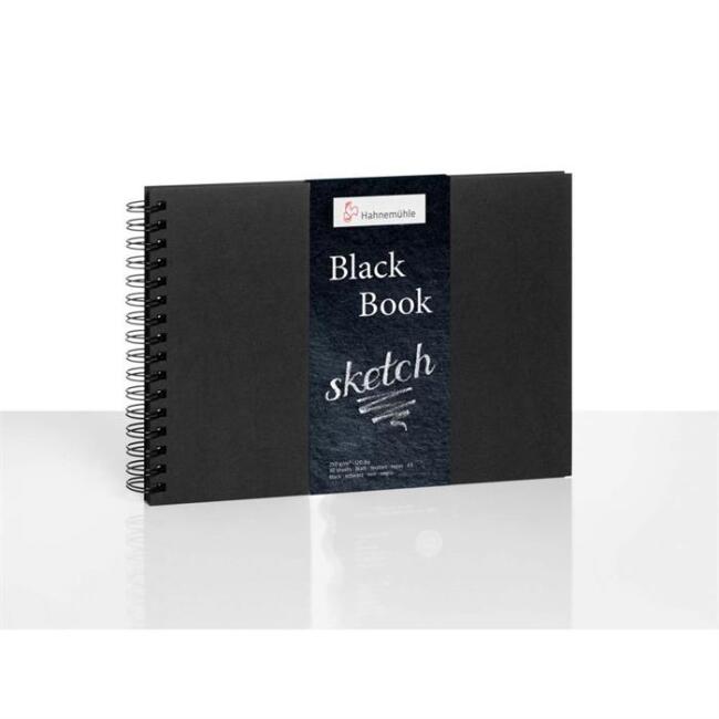 Hahnemühle Black Book Eskiz Defteri Spiralli Siyah 250 g A5 30 Yaprak - 1