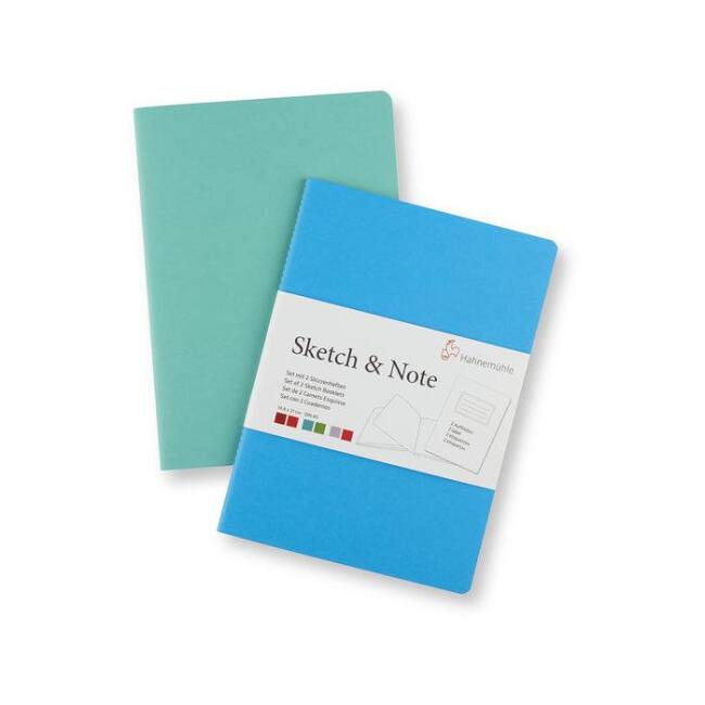 Hahnemühle Sketch & Note Eskiz Defteri 2’li Mavi-Yeşil 125 g A5 40 Yaprak - 1