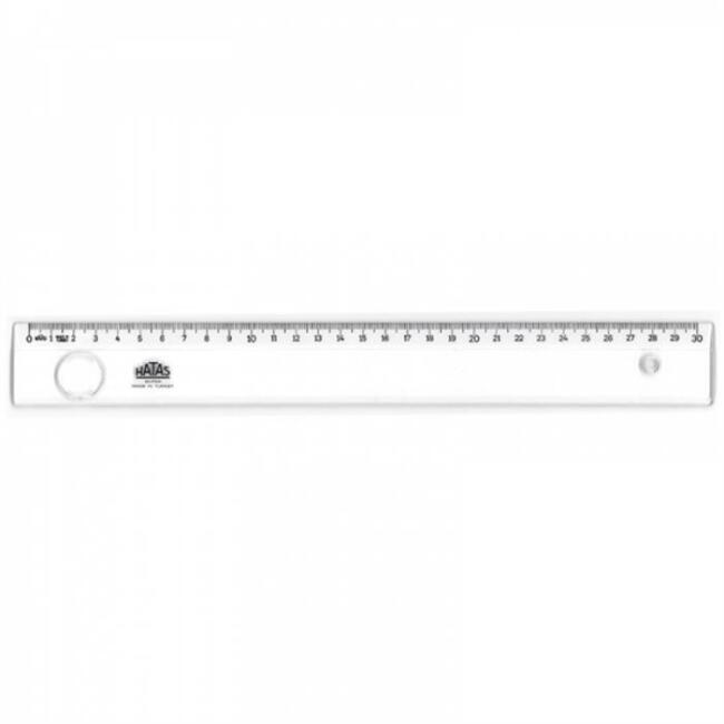 Hatas Mercekli Şeffaf Cetvel 20cm - 1