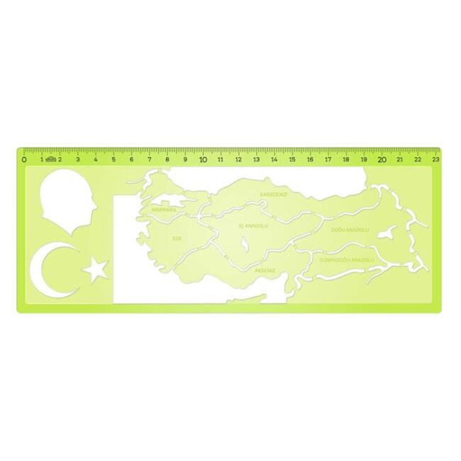 Hatas Türkiye Haritası Şablonu 23 cm N:02287 - 1