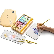 HIMI Jelly Cup Gouache Set - 18 Renk 30 gr (Yellow Case - Metallic Edition) H-TST48 - HIMI (1)