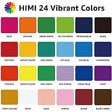 HIMI Jelly Cup Gouache Set - 24 Renk 30 gr 3 Fırça (Pink Case Edition) H-TST100 - HIMI (1)