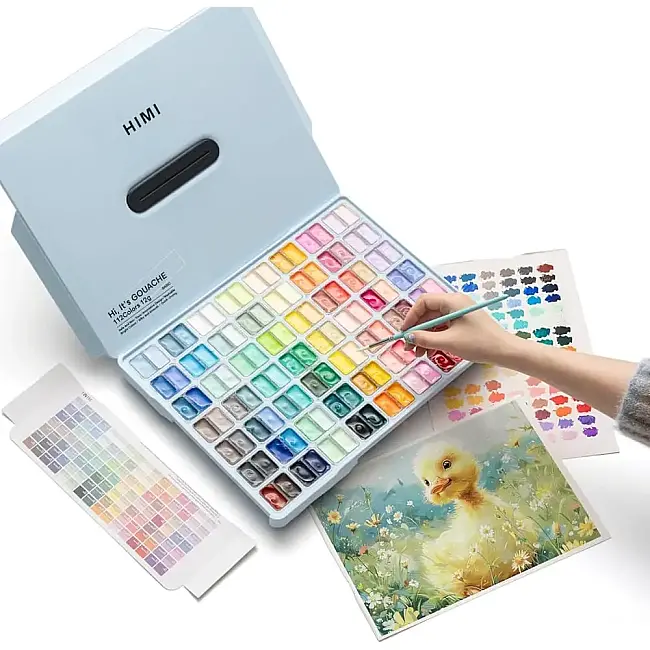 HIMI Twin Cup Gouache Set - 112 Renk 12 gr (Ice Blue Case Edition) H-YSF237 - HIMI