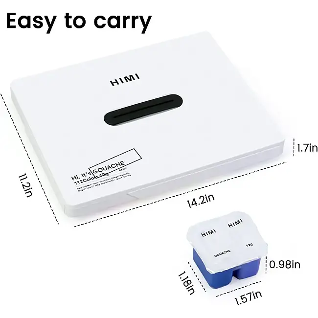 HIMI Twin Cup Gouache Set - 112 Renk 12 gr (White Case Edition) H-TST114 - 3