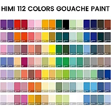HIMI Twin Cup Gouache Set - 112 Renk 12 gr (White Case Edition) H-TST114 - 5