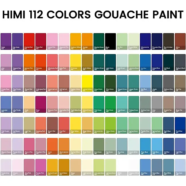 HIMI Twin Cup Gouache Set - 112 Renk 12 gr (White Case Edition) H-TST114 - 5
