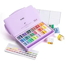 HIMI Twin Cup Gouache Set - 36 Renk 12 gr (Purple Case Edition) H-TST121 - 5