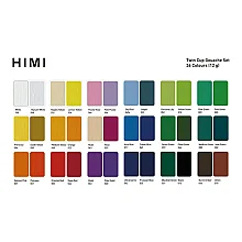 HIMI Twin Cup Gouache Set - 36 Renk 12gr + 3 Brushes (Ice Blue Case Edition) H-TST122 - 5