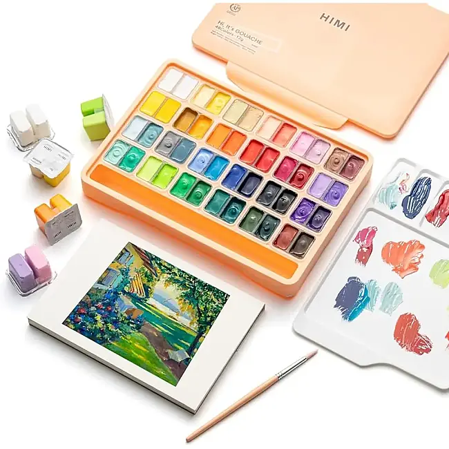 HIMI Twin Cup Gouache Set - 48 Renk 12 gr (Peach Fuzz Case Edition) - 2