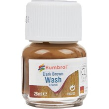 Humbrol Maket Eskitme Boyası Wash Enamel 28 ml Dark Brown Wash (Koyu Yeşil Efekti) - HUMBROL