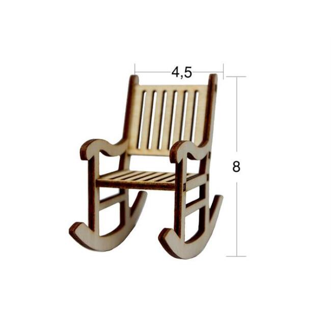 İstanbul Hobi Ahşap Minyatür Sallanan Sandalye - 1