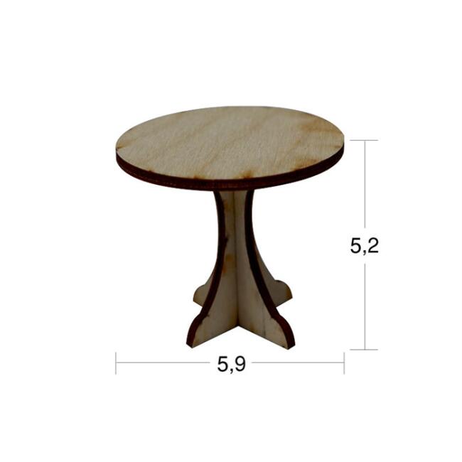 İstanbul Hobi Ahşap Minyatür Yuvarlak Sehpa - 1